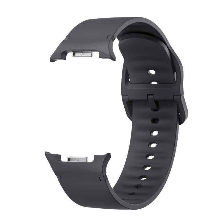 For Samsung Galaxy Watch8 44mm Diamond Bezel and Solid Color Stitched Silicone Watch Band(Dark Gray Silver) - free shipping - PMC TechLife - Order now!