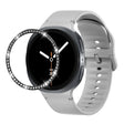 For Samsung Galaxy Watch8 44mm Diamond Bezel and Solid Color Stitched Silicone Watch Band(Gray Black) - free shipping - PMC TechLife - Order now!