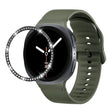 For Samsung Galaxy Watch8 44mm Diamond Bezel and Solid Color Stitched Silicone Watch Band(Army Green Black) - free shipping - PMC TechLife - Order now!