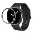 For Samsung Galaxy Watch8 40mm Diamond Bezel and Solid Color Stitched Silicone Watch Band(Black Black) - free shipping - PMC TechLife - Order now!
