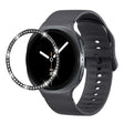 For Samsung Galaxy Watch8 40mm Diamond Bezel and Solid Color Stitched Silicone Watch Band(Dark Gray Black) - free shipping - PMC TechLife - Order now!