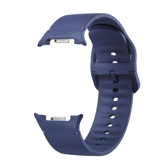For Samsung Galaxy Watch8 40mm Diamond Bezel and Solid Color Stitched Silicone Watch Band(Midnight Blue Black)