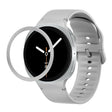 For Samsung Galaxy Watch8 44mm Rhombic Texture Bezel and Solid Color Stitched Silicone Watch Band(Gray Silver) - free shipping - PMC TechLife - Order now!