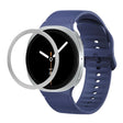For Samsung Galaxy Watch8 44mm Rhombic Texture Bezel and Solid Color Stitched Silicone Watch Band(Midnight Blue Silver) - free shipping - PMC TechLife - Order now!