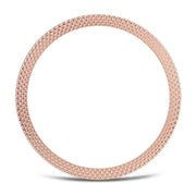 For Samsung Galaxy Watch8 44mm Rhombic Texture Bezel and Solid Color Stitched Silicone Watch Band(Pink Rose Gold)