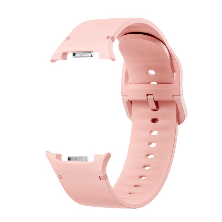 For Samsung Galaxy Watch8 44mm Rhombic Texture Bezel and Solid Color Stitched Silicone Watch Band(Pink Rose Gold) - free shipping - PMC TechLife - Order now!