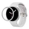 For Samsung Galaxy Watch8 40mm Rhombic Texture Bezel and Solid Color Stitched Silicone Watch Band(Lime White Silver) - free shipping - PMC TechLife - Order now!