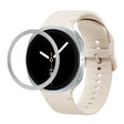 For Samsung Galaxy Watch8 40mm Rhombic Texture Bezel and Solid Color Stitched Silicone Watch Band(Starlight Silver) - free shipping - PMC TechLife - Order now!