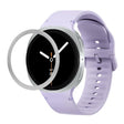 For Samsung Galaxy Watch8 40mm Rhombic Texture Bezel and Solid Color Stitched Silicone Watch Band(Official Purple Silver) - free shipping - PMC TechLife - Order now!