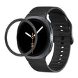 For Samsung Galaxy Watch8 40mm Rhombic Texture Bezel and Solid Color Stitched Silicone Watch Band(Black Black) - free shipping - PMC TechLife - Order now!