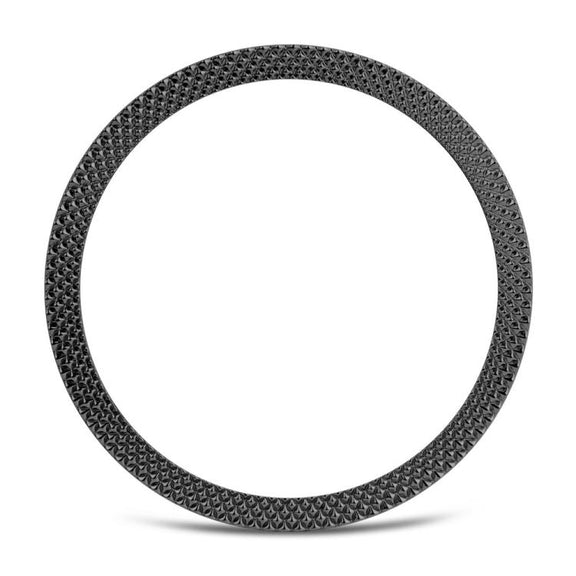 For Samsung Galaxy Watch8 40mm Rhombic Texture Bezel and Solid Color Stitched Silicone Watch Band(Black Black)