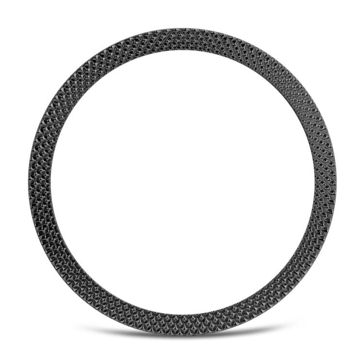 For Samsung Galaxy Watch8 40mm Rhombic Texture Bezel and Solid Color Stitched Silicone Watch Band(Black Black)