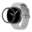 For Samsung Galaxy Watch8 40mm Rhombic Texture Bezel and Solid Color Stitched Silicone Watch Band(Gray Black) - free shipping - PMC TechLife - Order now!