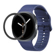 For Samsung Galaxy Watch8 40mm Rhombic Texture Bezel and Solid Color Stitched Silicone Watch Band(Midnight Blue Black) - free shipping - PMC TechLife - Order now!