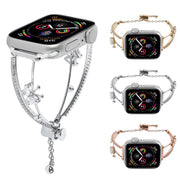 For Apple Watch 42mm / 41mm / 40mm / 38mm Copper-Inlaid Butterfly Zircon Bracelet Watch Band(Siver)