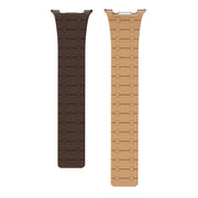 For Samsung Galaxy Watch8 / Watch8 Classic Integrated Magnetic Silicone Watch Band(Dark Brown+Light Brown)