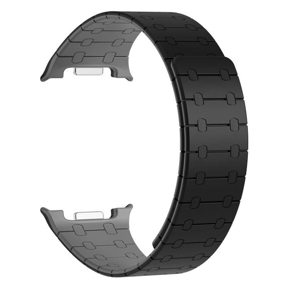 For Samsung Galaxy Watch8 / Watch8 Classic Integrated Magnetic Silicone Watch Band(Black+Gray)