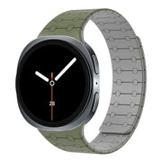 For Samsung Galaxy Watch8 / Watch8 Classic Integrated Magnetic Silicone Watch Band(Green+Gray)