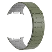 For Samsung Galaxy Watch8 / Watch8 Classic Integrated Magnetic Silicone Watch Band(Green+Gray)