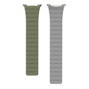 For Samsung Galaxy Watch8 / Watch8 Classic Integrated Magnetic Silicone Watch Band(Green+Gray)