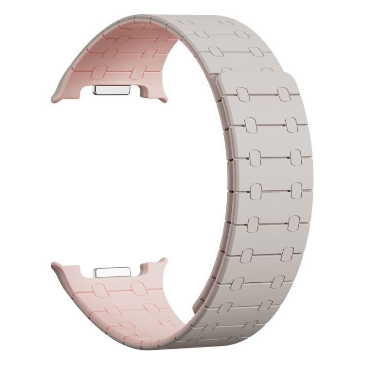 For Samsung Galaxy Watch8 / Watch8 Classic Integrated Magnetic Silicone Watch Band(Starlight+Pink)