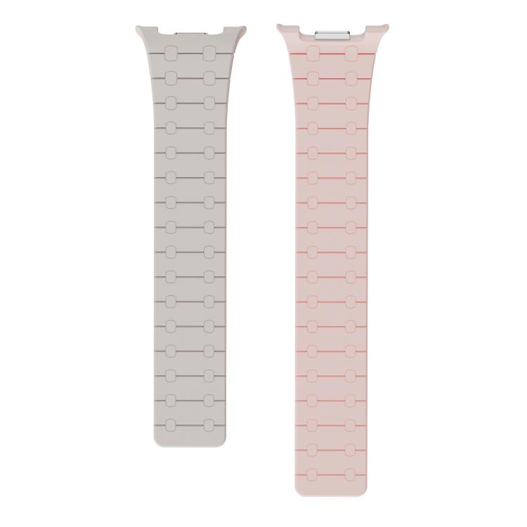 For Samsung Galaxy Watch8 / Watch8 Classic Integrated Magnetic Silicone Watch Band(Starlight+Pink)