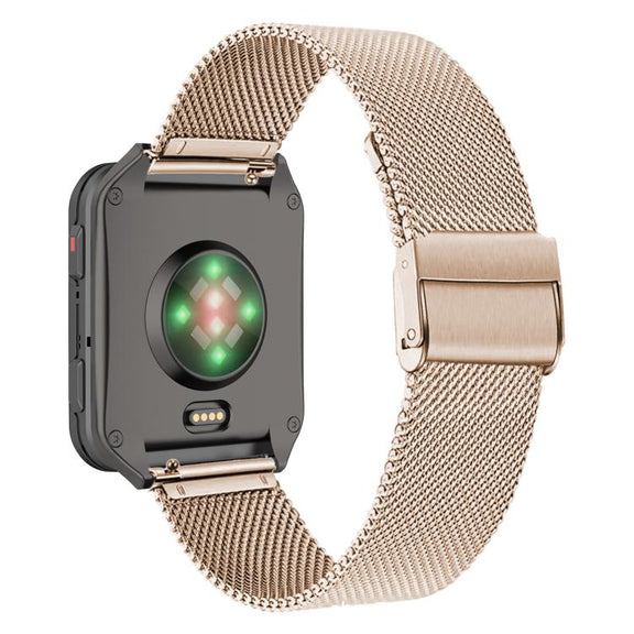 For Garmin Venu X1 Double Buckle Milanese Stainless Steel Watch Band(Rose Gold)