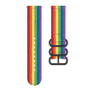 For Garmin Venu X1 Ring Buckle Nylon Canvas Watch Band(Rainbow)