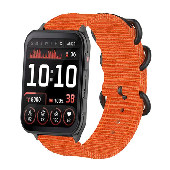 For Garmin Venu X1 Ring Buckle Nylon Canvas Watch Band(Orange)