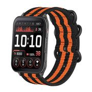 For Garmin Venu X1 Ring Buckle Nylon Canvas Watch Band(Black Orange)