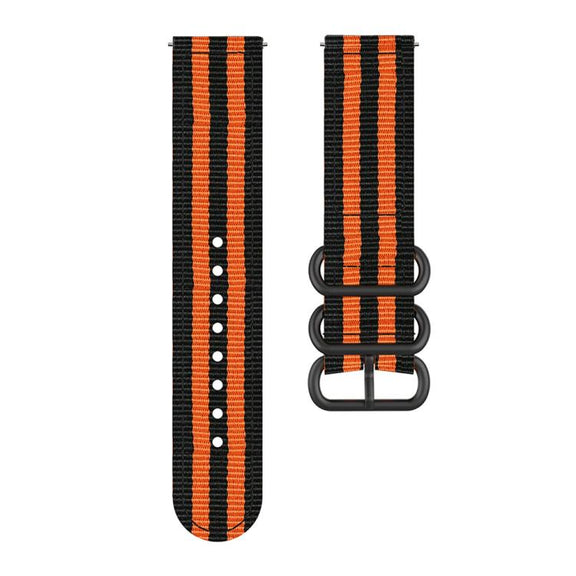 For Garmin Venu X1 Ring Buckle Nylon Canvas Watch Band(Black Orange)