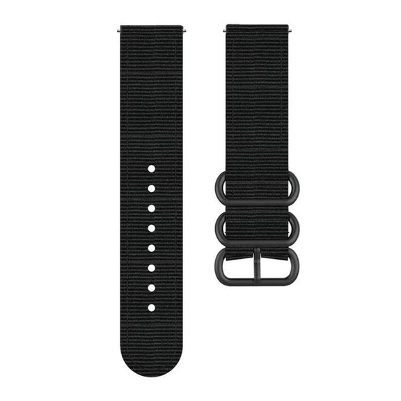 For Garmin Venu X1 Ring Buckle Nylon Canvas Watch Band(Black)