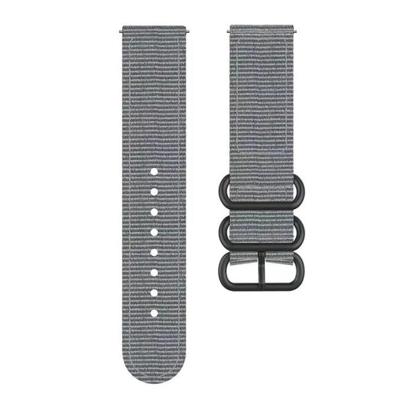 For Garmin Venu X1 Ring Buckle Nylon Canvas Watch Band(Gray)