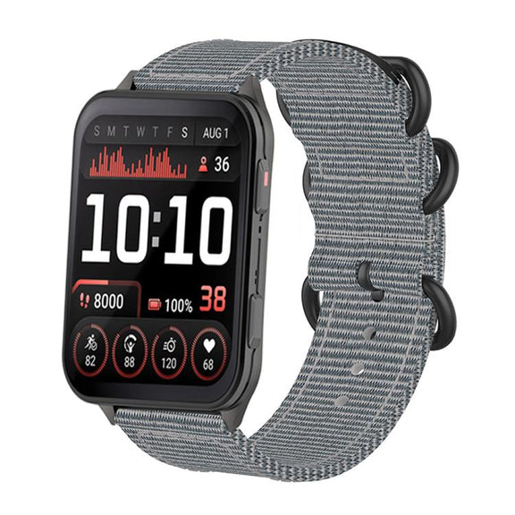 For Garmin Venu X1 Ring Buckle Nylon Canvas Watch Band(Gray)