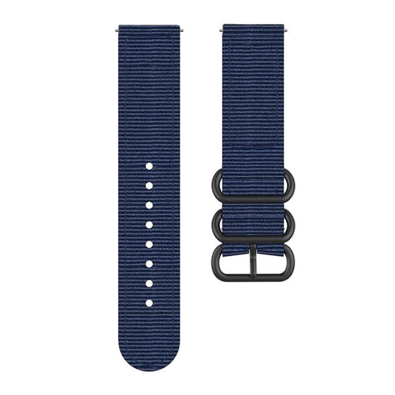 For Garmin Venu X1 Ring Buckle Nylon Canvas Watch Band(Midnight Blue)