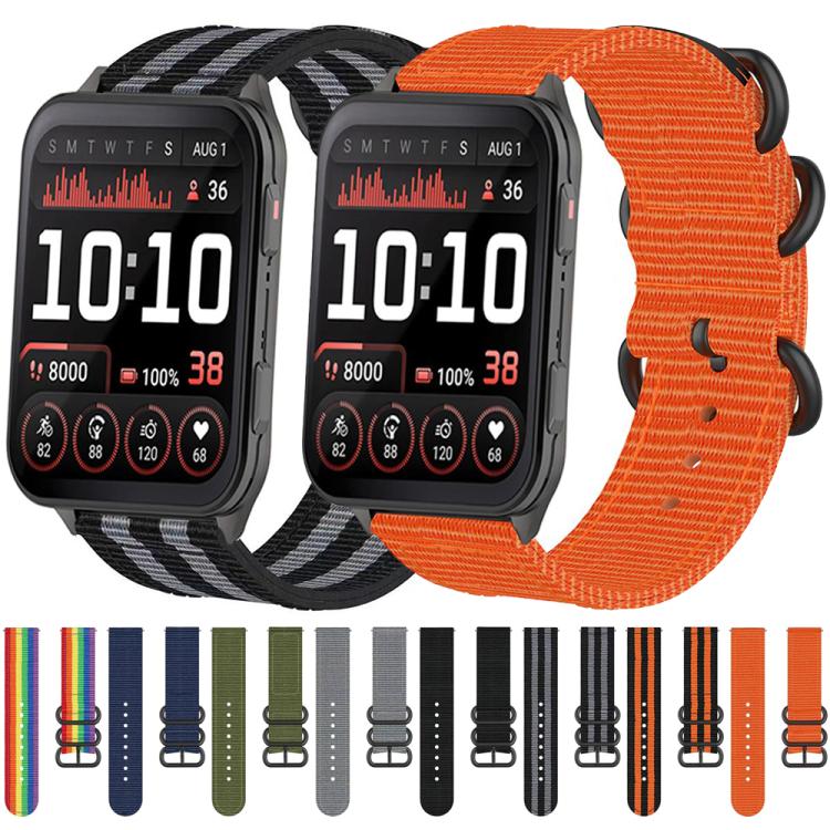 For Garmin Venu X1 Ring Buckle Nylon Canvas Watch Band(Midnight Blue)