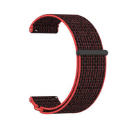 For Garmin Venu X1 Two Section Metal Ring Nylon Hook and Loop Fastener Watch Band(Red Black)