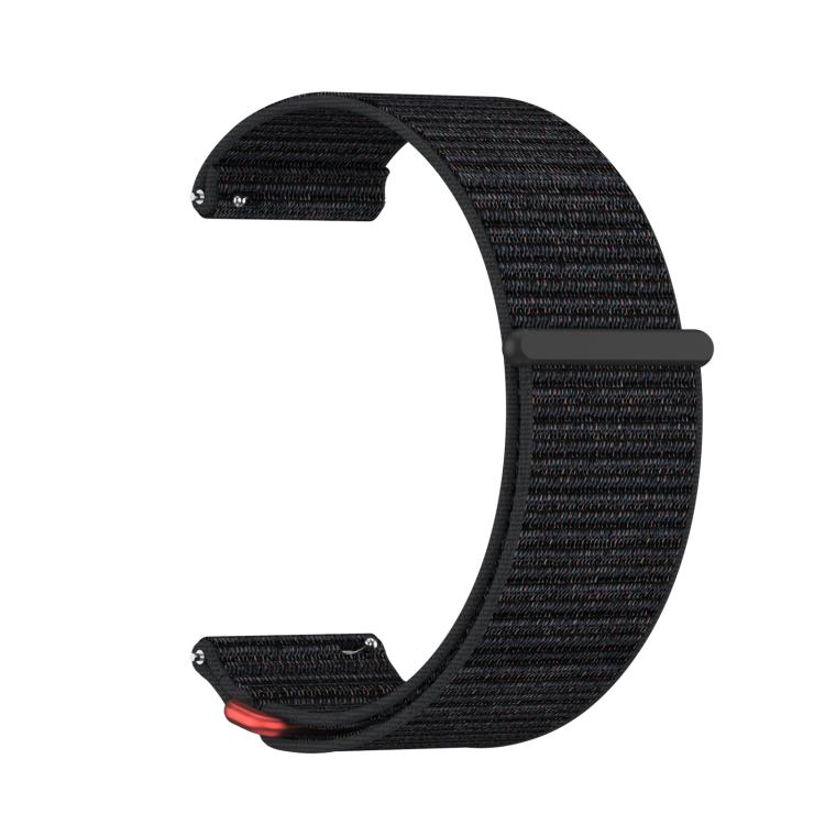 For Garmin Venu X1 Two Section Metal Ring Nylon Hook and Loop Fastener Watch Band(Black Veil)