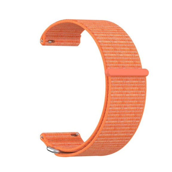 For Garmin Venu X1 Two Section Metal Ring Nylon Hook and Loop Fastener Watch Band(Bright Orange)