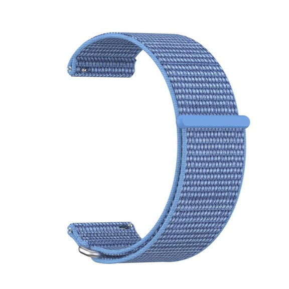 For Garmin Venu X1 Two Section Metal Ring Nylon Hook and Loop Fastener Watch Band(Cape Blue)