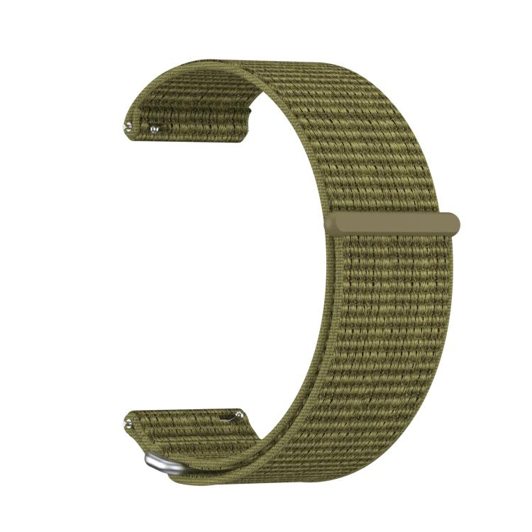 For Garmin Venu X1 Two Section Metal Ring Nylon Hook and Loop Fastener Watch Band(Olive)