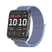 For Garmin Venu X1 Two Section Metal Ring Nylon Hook and Loop Fastener Watch Band(Azure Blue)