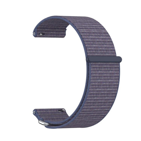 For Garmin Venu X1 Two Section Metal Ring Nylon Hook and Loop Fastener Watch Band(Midnight Blue)