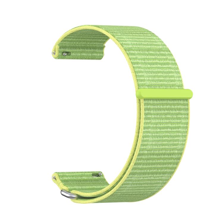For Garmin Venu X1 Two Section Metal Ring Nylon Hook and Loop Fastener Watch Band(Light Yellow)