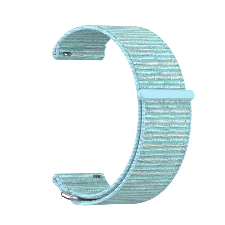 For Garmin Venu X1 Two Section Metal Ring Nylon Hook and Loop Fastener Watch Band(Chrysanthemum Blue)