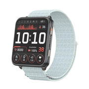 For Garmin Venu X1 Two Section Metal Ring Nylon Hook and Loop Fastener Watch Band(Light Green)