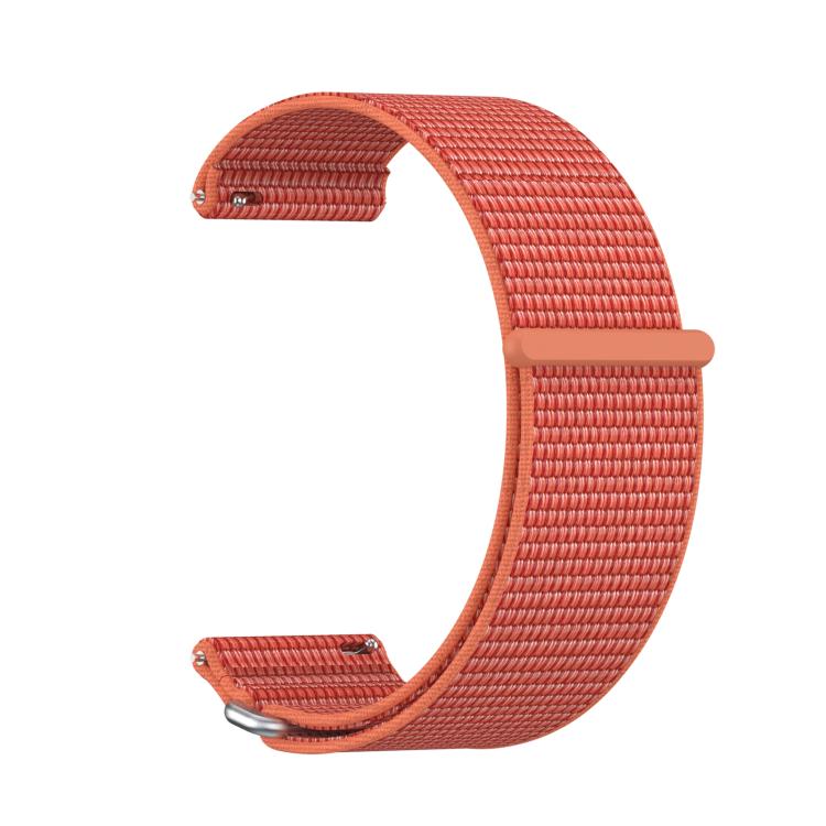 For Garmin Venu X1 Two Section Metal Ring Nylon Hook and Loop Fastener Watch Band(Rose Red)