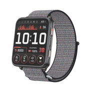 For Garmin Venu X1 Two Section Metal Ring Nylon Hook and Loop Fastener Watch Band(Lava)