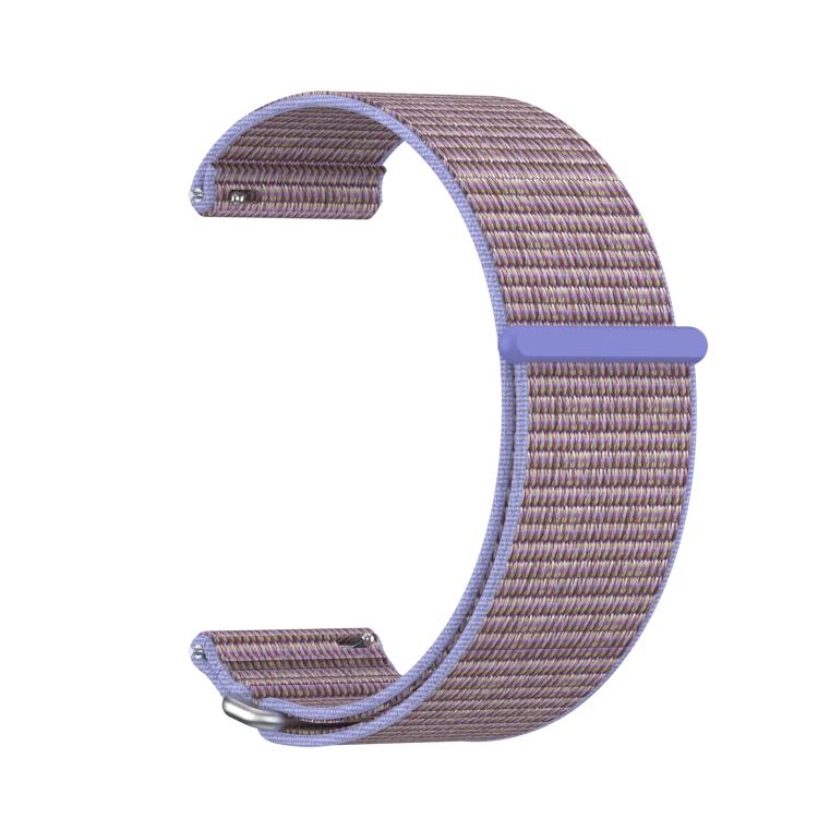 For Garmin Venu X1 Two Section Metal Ring Nylon Hook and Loop Fastener Watch Band(Lilac)