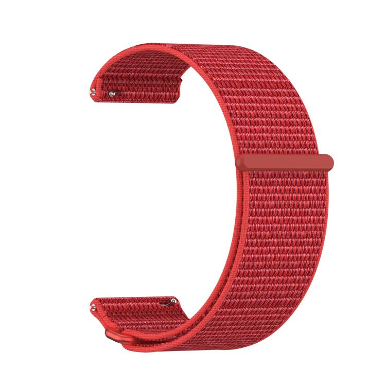 For Garmin Venu X1 Two Section Metal Ring Nylon Hook and Loop Fastener Watch Band(Red)
